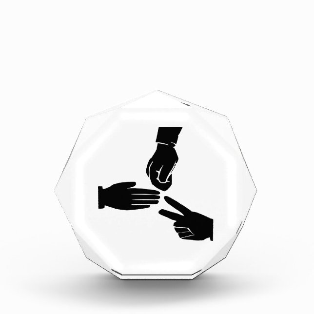 Rock Paper Scissors Acrylic Award (Front)