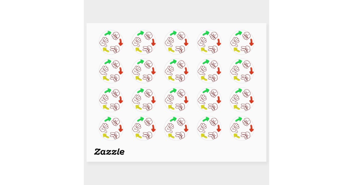 Rock Paper Scissors Classic Round Sticker, Zazzle