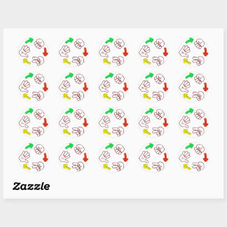 Rock-paper-scissors basic game classic round sticker
