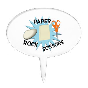 Rock Paper Scissors Cake Topper