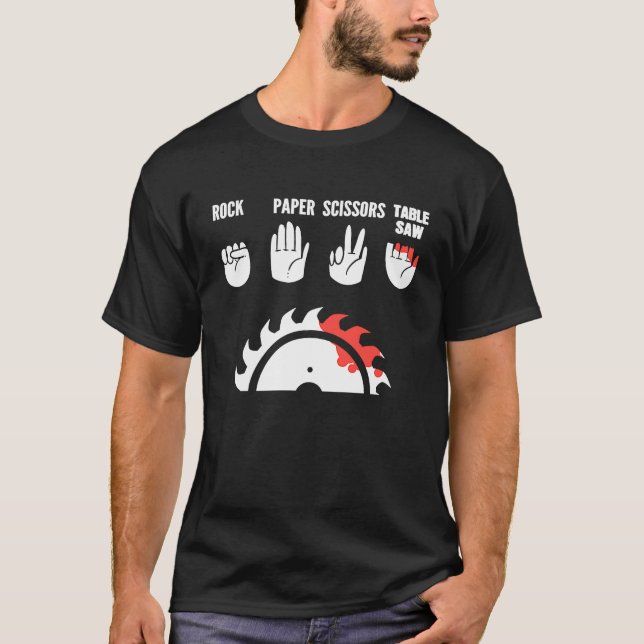 Rock Paper Scissors Carpenter and Wood Worker T-Shirt (Front)
