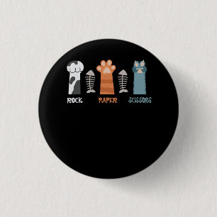 Rock Paper Scissors Cat Paws Cute Kitten Pet Anima Button