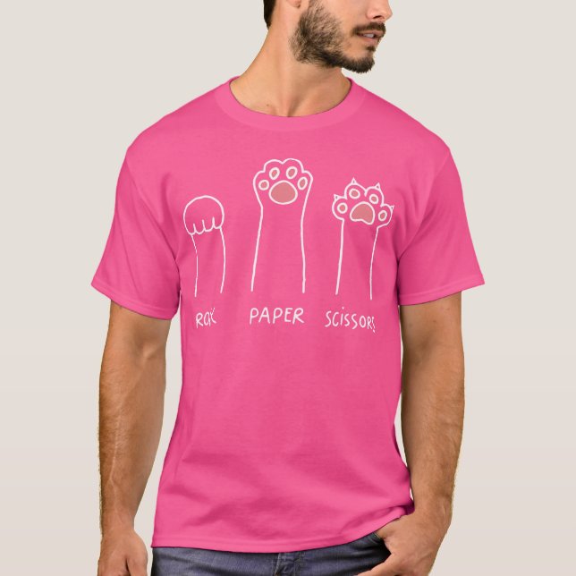 Rock Paper Scissors Cat Paws T-Shirt (Front)