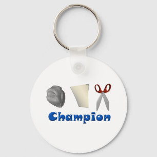 Rock Paper Scissors Champ Keychain