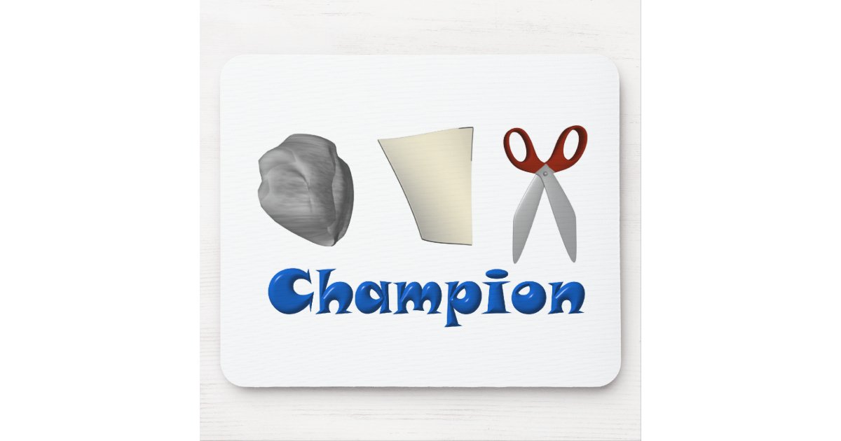 Rock Paper Scissors Champ Rock Paper Scissors Champ Mouse Pad | Zazzle