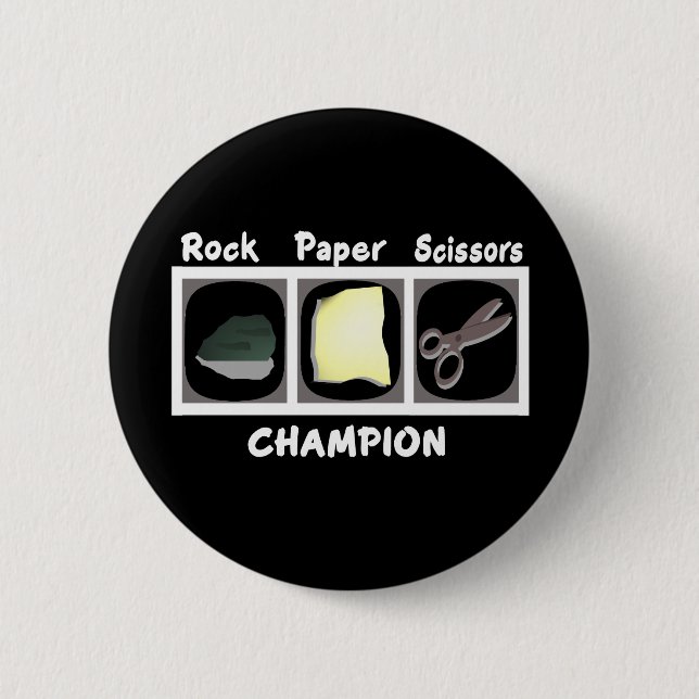 Rock Paper Scissors Champion Button (Front)
