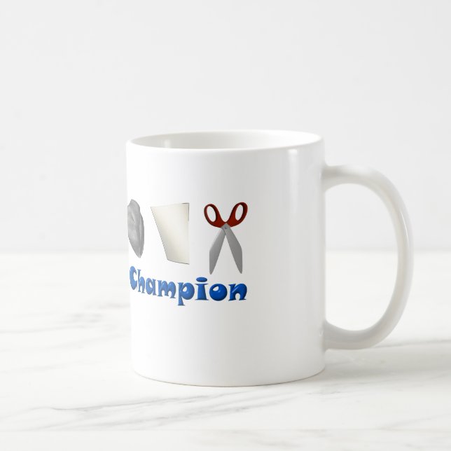 Rock Paper Scissors Champion Coffee Mug (Right)