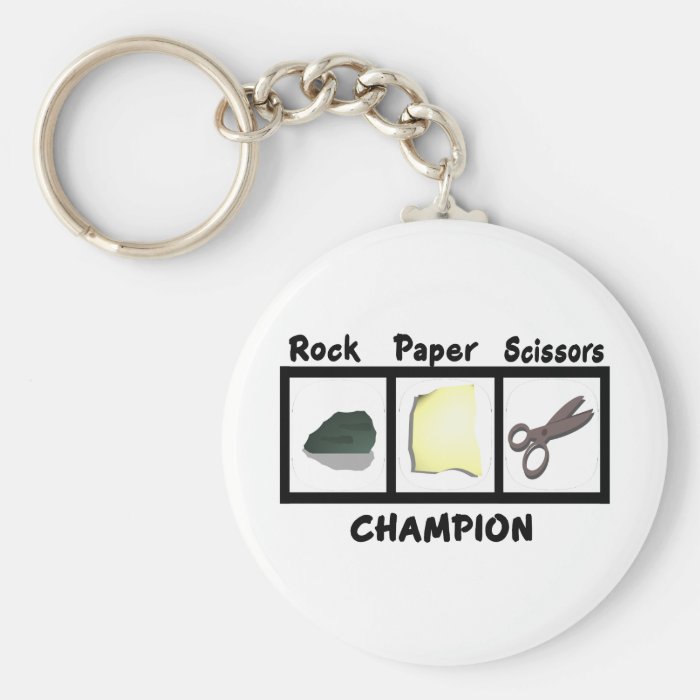 Rock Paper Scissors Champion Keychains