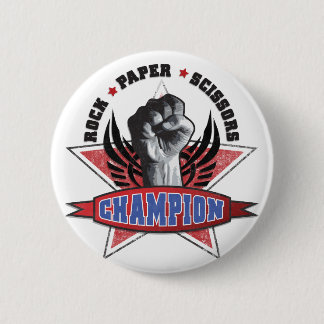 Rock, Paper, Scissors Champion Pinback Button