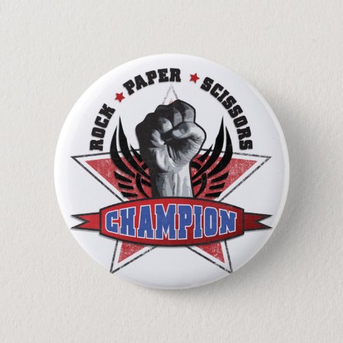 Rock Paper Scissors Champion Pinback Button