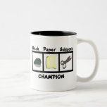 Rock Paper Scissors Champion Two-tone Coffee Mug at Zazzle