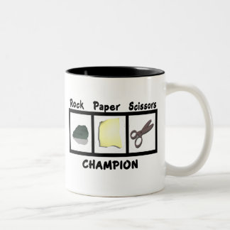 Rock Paper Scissors Champion Two-Tone Coffee Mug