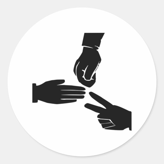 Rock Paper Scissors Classic Round Sticker (Front)