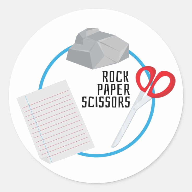 Rock Paper Scissors Classic Round Sticker | Zazzle
