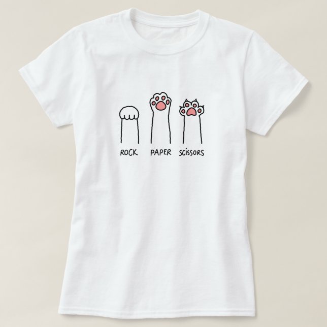Rock Paper Scissors Cute Cat Women's T-shirt (Design Front)
