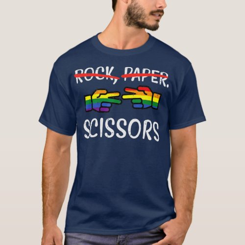 Rock Paper Scissors Fun Pride Month Gay Lesbian LG T_Shirt