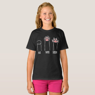 Rock Paper Scissors Funny Cat Paw T-Shirt