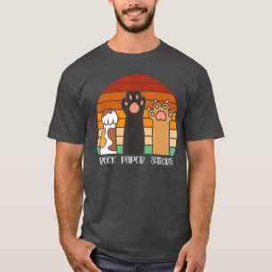 Rock Paper Scissors Game Kitten Lover Animal Paws  T-Shirt