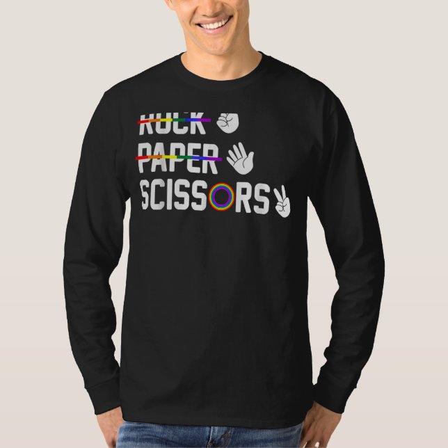 Rock Paper Scissors Gay Lesbian Lgbt Pride T-Shirt (Front)