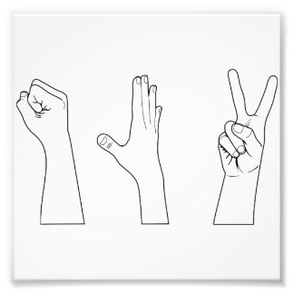 Rock Paper Scissors Hands Photo Print