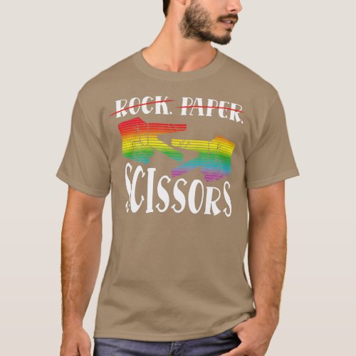 Rock Paper Scissors Lesbian Couple Pride Funny LGB T_Shirt