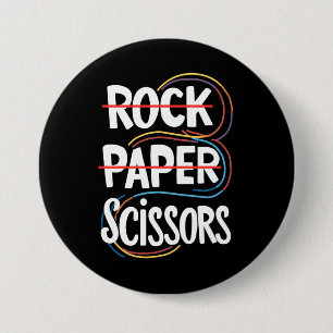 Rock Paper Scissors Lesbian Funny Gay Pride LGBT Button