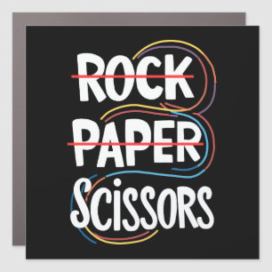 Rock Paper Scissors Lesbian Funny Gay Pride LGBT Car Magnet