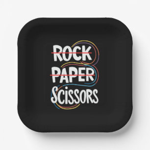 Rock Paper Scissors Lesbian Funny Gay Pride LGBT Plates
