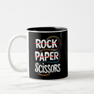 Rock Paper Scissors Lesbian Funny Gay Pride LGBT Two-Tone Coffee Mug