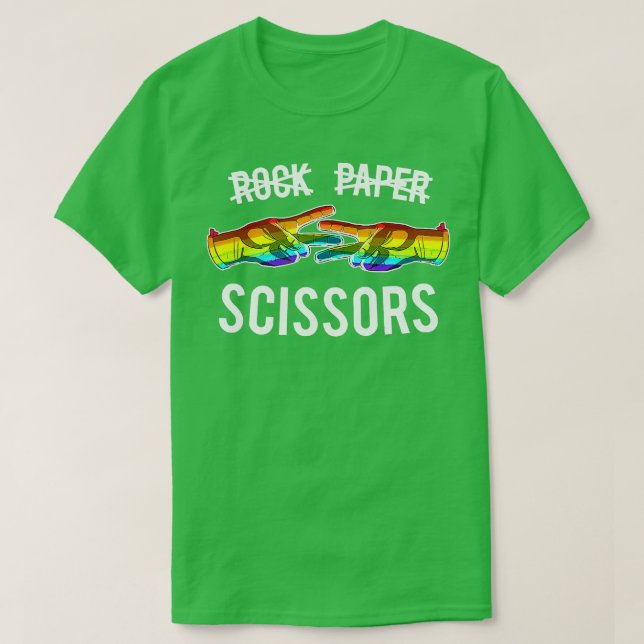 Rock Paper Scissors Lesbian Pride Rainbow LGBT   1 T-Shirt (Design Front)