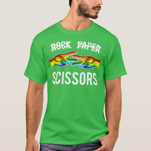 Rock Paper Scissors Lesbian Pride Rainbow LGBT   1 T_Shirt