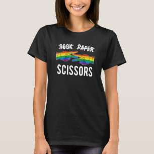 Rock Paper Scissors Lesbian Pride Rainbow Lgbt T-Shirt