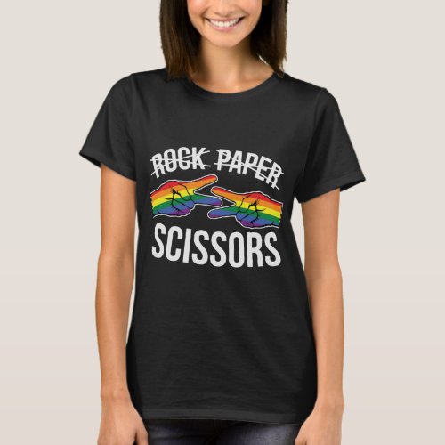 Rock_Paper_Scissors_Lesbian_Rainbow T_Shirt