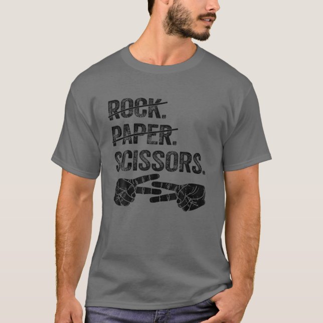 Rock Paper Scissors Lesbian Women Girls Pride Para T-Shirt (Front)