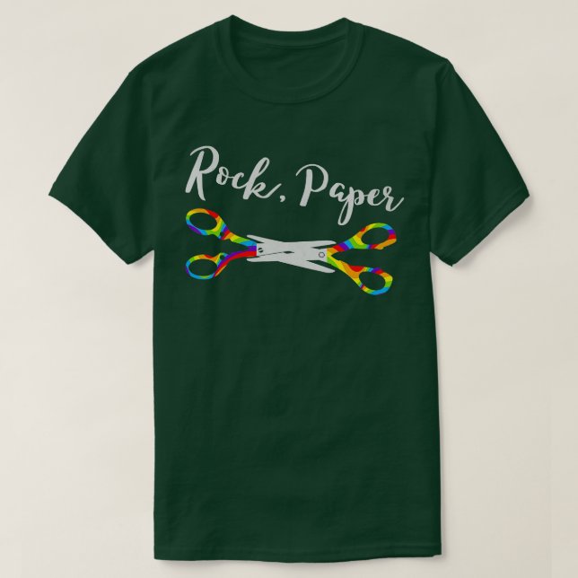 Rock Paper Scissors LGB Rainbow Couple Lesbian Pri T-Shirt (Design Front)