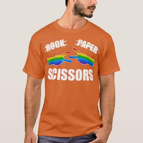 Rock Paper Scissors LGBQ Gay Pride Proud Ally Rain T_Shirt