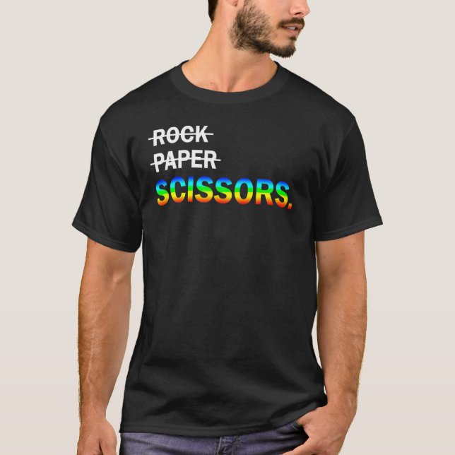 Rock Paper Scissors Lgbt For Lesbians Lesbian Wome T-Shirt (Front)