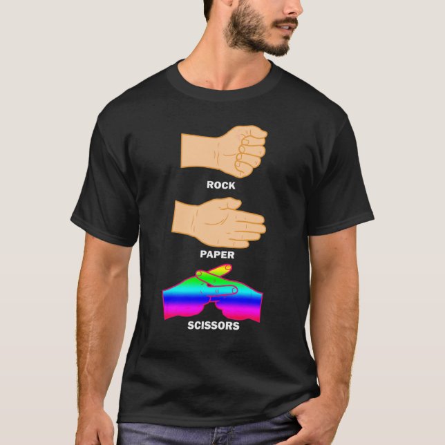 Rock Paper Scissors Lgbtq+ Pride Month Proud Ally T-Shirt (Front)