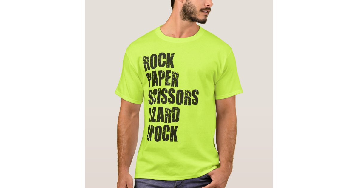 Rock Paper Scissors Lizard Spock And Rules T Shirt Zazzle Com