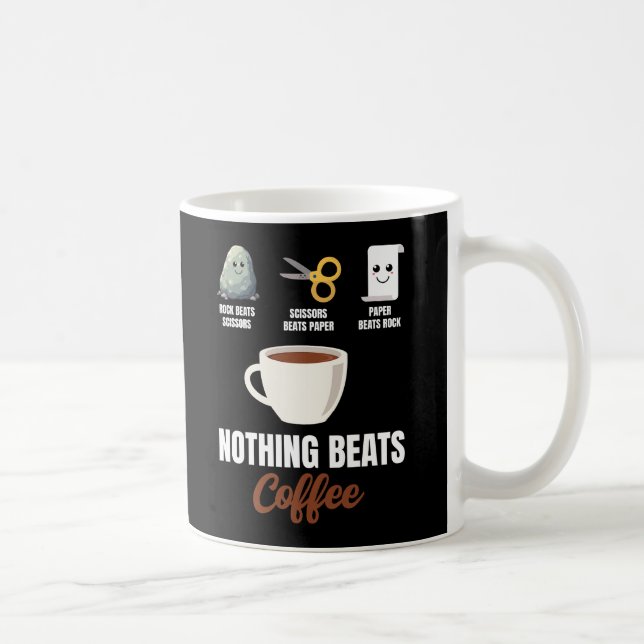 Rock Paper Scissors Nothing Beats Coffee Mug (Right)