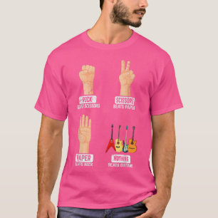 Rock Paper Scissors Nothing Beats Guitars Funny Gu T-Shirt