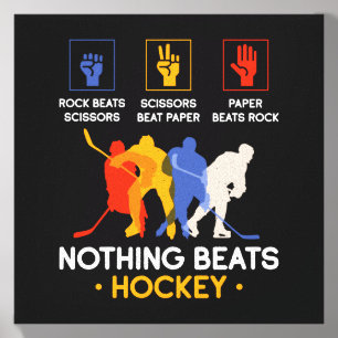 Rock Paper Scissors Nothing Beats Hockey Canvas Photo Tile