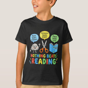 Rock paper scissors nothing beats reading funny T-Shirt