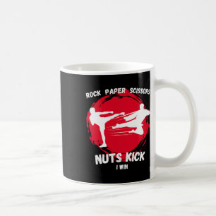 Rock Paper Scissors Nuts Kick Win Funny Taekwondo Coffee Mug