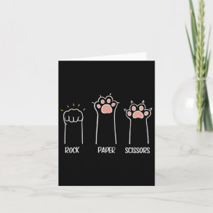 Rock Paper Scissors Paw Cute Cat Animal Game  Card