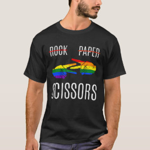 Rock Paper Scissors Pride Month LGBTQ Gay Flag T-Shirt
