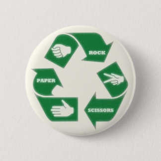 Rock Paper Scissors~ Recycle! Pin Button