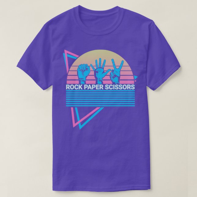 Rock Paper Scissors Retro T-Shirt (Design Front)