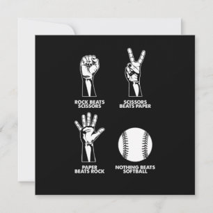 Rock Paper Scissors Softball Pitcher Catcher Gift Invitation