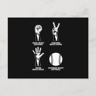 Rock Paper Scissors Softball Pitcher Catcher Gift Postcard
